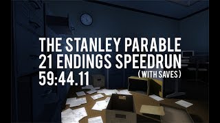 The Stanley Parable Speedrun 21 Endings wSaves  5944 exWR [upl. by Cheney]