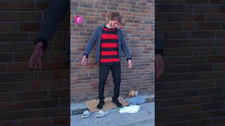 Homeless Man Gets Lucky Fortune Falls on His Head shorts [upl. by Adlesirc]