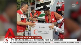 Singapore Red Cross sends 3rd tranche of aid to Gaza [upl. by Anneyehc389]