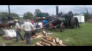 rempstone steam rally 2024 engine powering circular saw bench cutting logs [upl. by Carley]