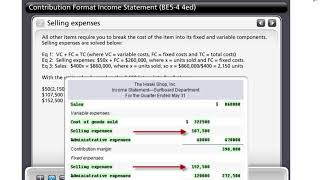 Contribution Format Income Statement BE54 4e [upl. by Del410]