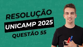 UNICAMP 2025  QUESTÃO 55  A figura a seguir mostra um triângulo ABC que contém dois quadrados em [upl. by Ennaus]