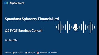 Spandana Sphoorty Financial Ltd Q2 FY202425 Earnings Conference Call [upl. by Wedurn46]