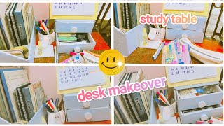 desk makeover  study table  makeover video 👍👍💡💡😅 [upl. by Gatian]