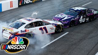 Alex Bowman wins at Martinsville Denny Hamlin prevents him from burnout  Motorsports on NBC [upl. by Burra133]