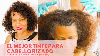 El mejor TINTE para CABELLO RIZADO con canas [upl. by Ennovaj]