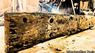 Crafting Unique Furniture from Recycled Wood of Old Fishing Boats  Upcycling Driftwood from the Sea [upl. by Ahcim]