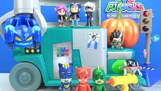 Romeo Laboratuvarında Pijamaskeliler Araçlarını Tuzağa düşürüyor Pjmasks oyuncak Romeo’s Lab Playset [upl. by Elden555]