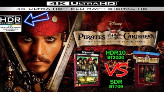 Pirates Caribbean Curse of the Black Pearl 2003 4K BD HDR vs 1080p BD SDR 100nits TRUEDIFFERENCE [upl. by Goebel]