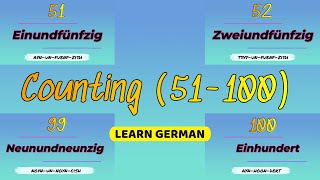 Learn German Numbers 51100  Counting in German for Beginners [upl. by Naujtna]