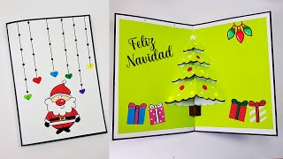 🎄 Como hacer una tarjeta POP UP para Navidad HECHA A MANO 🥰 Christmas Day Easy Card 🎄 [upl. by Engdahl]