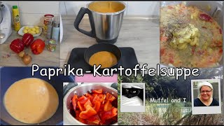 Kartoffel  Paprikasuppe cremige Kartoffelsuppe mit Paprika zufällig vegan [upl. by Onaivlis]