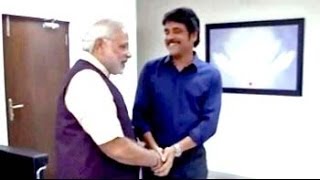 South superstar Nagarjuna meets Narendra Modi [upl. by Elyrrad]