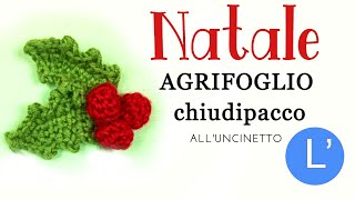 Uncinetto per Natale  Come fare un AGRIFOGLIO CHIUDIPACCO alluncinetto [upl. by Nnaharas201]