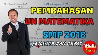 Pembahasan UNBK Matematika SMP 2018 Lengkap dan Cepat [upl. by Eiramesor496]