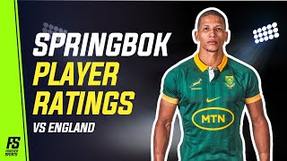 SPRINGBOKS PLAYER RATINGS SHOW  South Africa vs England Review [upl. by Ardnod]