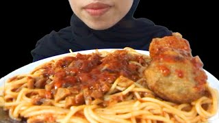 MUKBANG Spaghetti Bolognese  2 Bakso Besar  Asmr Eating Show [upl. by Schober]