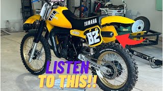 Yamaha YZ490  1982  Engine Run [upl. by Nosam]