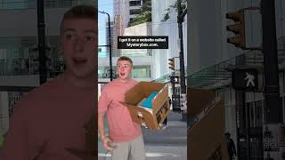 Stranger Stops Pedestrian On The Street With A Mystery Box Shorts [upl. by Ettennaj]