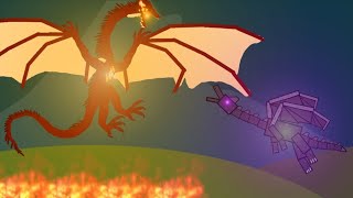 Smaug Vs Ender Dragon Fan Dragons Battle Animation [upl. by Fawn]