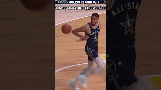 Tyrese Haliburton preplanned Jason Williams signature elbow pass during the all star game 😭 nba [upl. by Tandy]