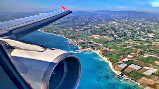 Lauda Airbus A320 SCENIC Approach amp Landing at Larnaca Airport  iPhone 12 Pro 4K  Hard Landing [upl. by Swift]