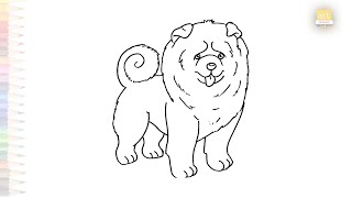 Chow Chow Dog drawing  Easy drawing tutorials  How to draw Chow Chow Dog easily  artjanag [upl. by Dahc895]