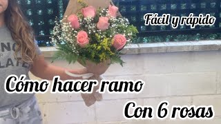 Cómo hacer un ramo con rosas fácil y rápido [upl. by Ientruoc]