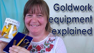 Goldwork embroidery equipment explained [upl. by Olracnaig]