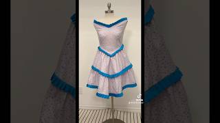 DIY VintageInspired Polka Dot Dress with Bold Blue Accents style creative diy sewing [upl. by Corby953]