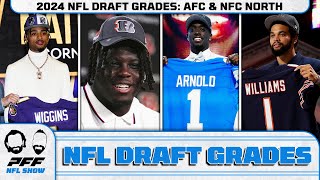 Draft Grades 2024 NFL Draft  AFC North amp NFC North  PFF NFL Show [upl. by Placia]