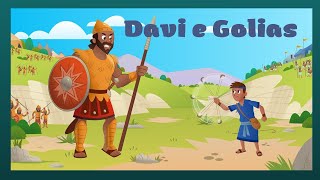 DAVI E GOLIAS  História Bíblica infantil [upl. by Janean]