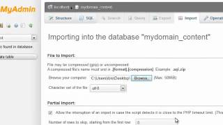 Importing MySQL databases and tables using phpMyAdmin [upl. by Sualakcin]