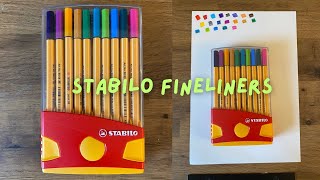 STABILO COLORPARADE 20 FINE LINERS  UNBOX amp SWATCH [upl. by Malek]