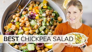 MEDITERRANEAN CHICKPEA SALAD  15minute recipe [upl. by Asilrac]