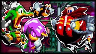 Classic Team Chaotix vs Modern Eggman  Sonic Mania Plus Mod Showcase [upl. by Ilan]