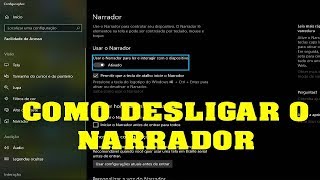 como desativardesligar o narrador do windows [upl. by Aneertak]