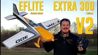 Eflite  Extra 300 V2  13m  Unbox Build Radio Setup amp Maiden Flights [upl. by Uria]