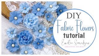 DIY Fabric Flowers Tutorial Die Cutting Stamping and Shaping Petals [upl. by Gnoh]