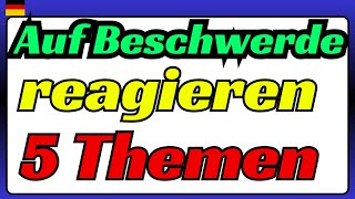 Auf BESCHWERDE reagieren B2 Beruf  Redemittel  Lesen  Schreiben [upl. by Retsub]