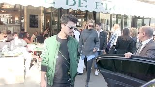 Joe Jonas Gigi Hadid and Devon Windsor at Cafe de Flore in Paris [upl. by Chemash543]