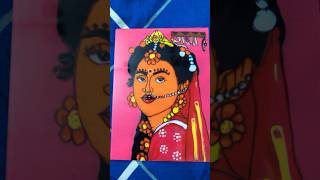 Radha Rani glass painting as Malika singh 🚩🕉️painting glasspainting trending [upl. by Bradski226]