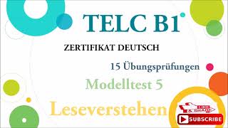 TELC B1  zertifikat deutsch 15 übungsprüfungen Leseverstehen B1 modelltest 5 mit Lösungen [upl. by Matthiew]