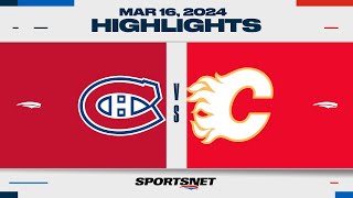 NHL Highlights  Canadiens vs Flames  March 16 2024 [upl. by Colston697]