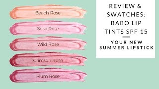 REVIEW amp SWATCHES BABO BOTANICALS LIP TINTS SPF 15  Integrity Botanicals [upl. by Rehpetsirhc524]