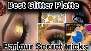 Best Glitter Platte ll Glitter Eyeshadow Makeup ll Glitter Eyeshadow tutorial ll How to apply [upl. by Airuam]