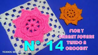 Como tejer la Flor N° 14 a crochet para aplicar en tapetes centros de mesa y cuadrados para colchas [upl. by Trilly335]