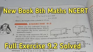 Chapter9 Ex92 Mensuration  Class 8 Maths New Book [upl. by Halilak970]