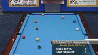 Billiards US Open 9Ball Championship Efren Reyes v Schmidt [upl. by Velda]