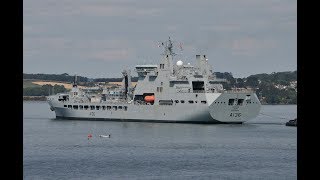 RFA TIDESPRING A136 ENTERS DEVONPORT NAVAL BASE AT ROYAL WILLIAM YARD  19th July 2018 [upl. by Zerelda]